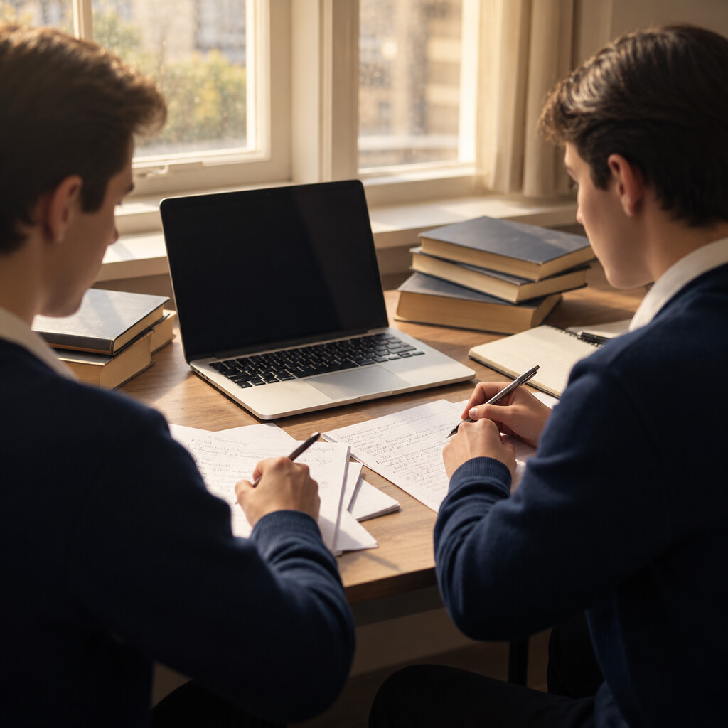 One-on-one mentorship at a quiet desk